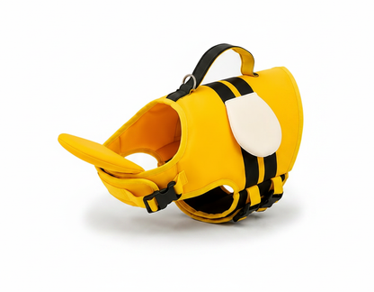 Flotador Canino estilo Abeja: amarillo con rayas negras y alas